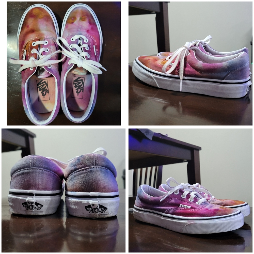 Custom made one of a kind tye dye vans